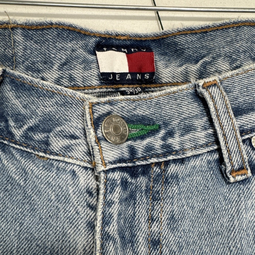 VTG 90s Tommy Hilfiger Jeans 32x29 Baggy Relaxed‎ Blue Med Wash Denim Y2K - Picture 5 of 16